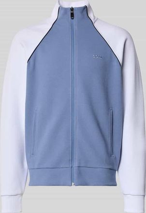 HUGO BOSS Regular Fit Sweatjacke aus Baumwoll-Mix Modell JOIN SKAZ in Blau, Gr&ouml;&szlig;e XXXL