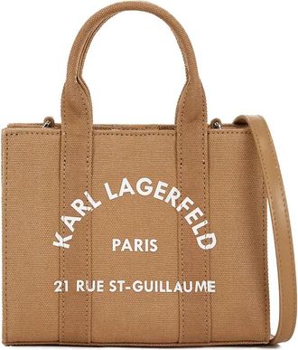 Karl Lagerfeld K/Rsg Square Mini Tote - Dames - Shoppers - Bruin - ONE Size - Katoen - Tassen