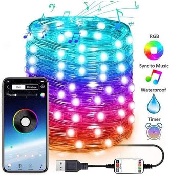 Trade Shop Trade Shop - Usb Bluetooth App Bluetooth Led Luces Con Telecomando 10mt 100 Led