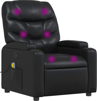 vidaXL Poltrona Massaggiante Reclinabile Nera in Similpelle - Vidaxl