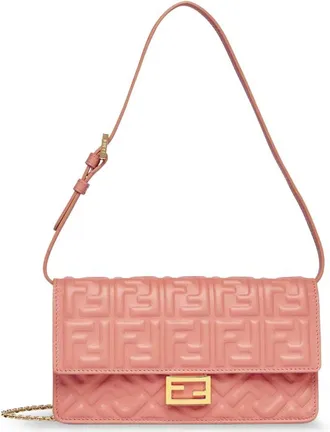 Fendi Wallet On Chain Baguette Leather Bag