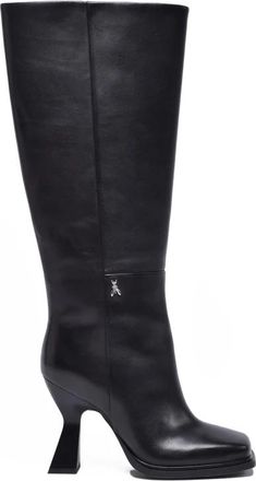 Patrizia Pepe laarzen - Dames - Laarzen met Hak - Zwart - 40 EU - Leer - Schoenen