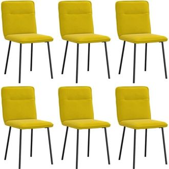 vidaXL Vidaxl - Sillas De Comedor 6 Unidades Terciopelo Amarillo