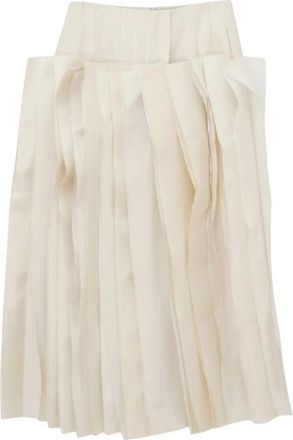 Carven Millefeuille Rok - Dames - Midirokken - Wit - XS - Katoen - Rokken