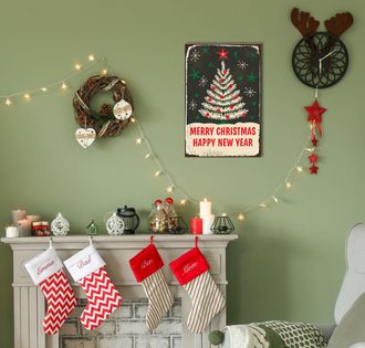 Queence Metallbild »Christmas & New Year« 1 Stk. tlg. Stahlschilder