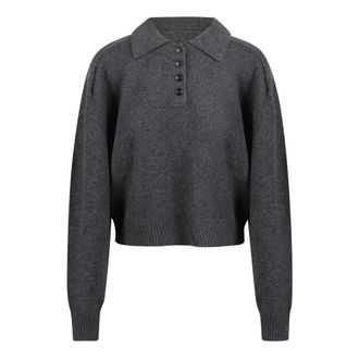 Loulou Studio Polo Shirts, female, Gray, M, Homere Cashmere Polo