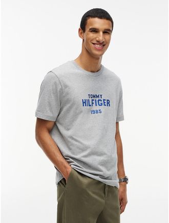 Tommy Hilfiger Mens Classic Hilfiger Logo T-Shirt - Light Grey Heather - XXL