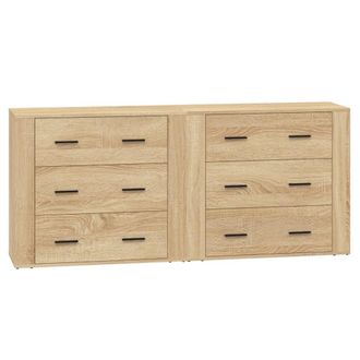 vidaXL Vidaxl - Aparadores 2 Piezas Madera Contrachapada Color Roble Sonoma