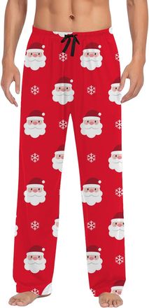 Generic Mens Christmas Pyjama Bottoms Funny Sleep Lounge Pants Drawstring Elastic Waist Pjs Trousers Casual Xmas Print Pajama Pants Comfy Soft Holiday Loungew