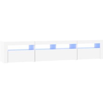 vidaXL Tv Cabinet with led Lights White 210x35x40 cm Vidaxl