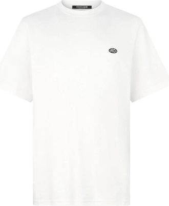Roberto Cavalli Logo Patch Katoen Crew-neck T-shirt - Heren - T-shirts - Wit - 2XL - Katoen - Tops