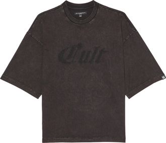 Cult of Individuality Cults Oversized Short Sleeve Crew Neck Tee Metal Logo in Vintage Charcoal