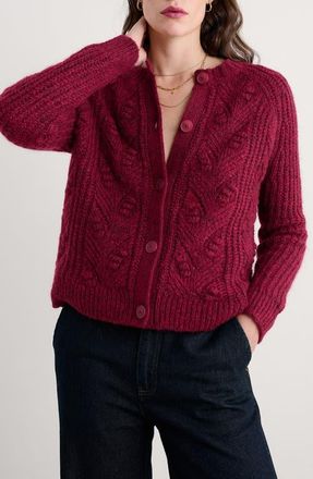 Seasalt Cornwall Sand Thistle Wool & Mohair Blend Cardigan in Knit Melange Jam at Nordstrom, Size 8 Us