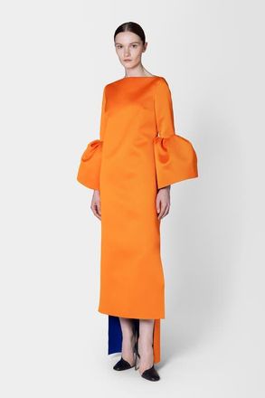 Roksanda Ilincic Bardot Structured Maxi Dress in Orange/blue at Nordstrom, Size 10
