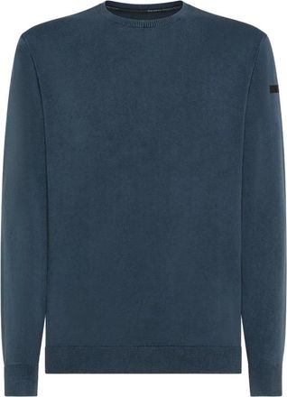 Roberto Ricci Design Sweaters - Heren - Ronde hals truien - Blauw - M - Katoen - Truien & Vesten