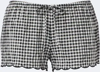 Montce Swim Gingham scalloped shorts