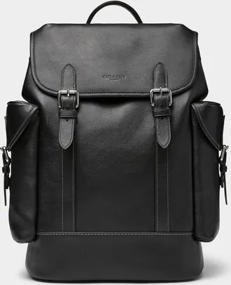Coach Mens Hitch genuine leather flap backpack