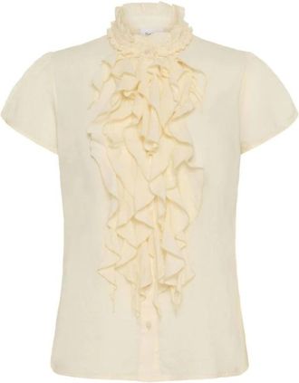 Saint Tropez Blouses - Dames - Blouses - Geel - S - Katoen - Overhemden