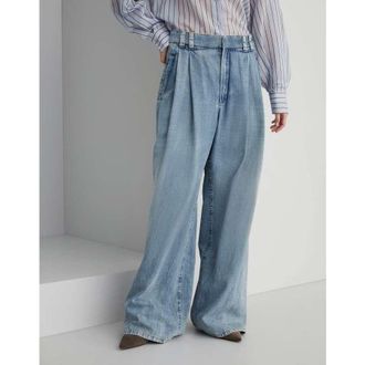 Brunello Cucinelli Light Blue Wide Leg Trousers, Brand Size 44 (US Size 10)