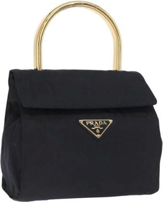 Prada Pre-owned Handbags, female, Blue, Size: ONE SIZE Pre-owned Nylon Handbag