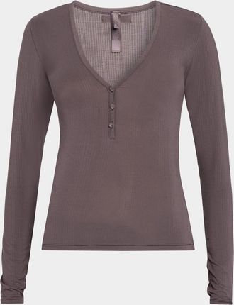 SKIMS Cloud Sleep V-Neck Henley