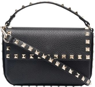 Valentino Rockstud Mini Pouch - Dames - Tassen - Zwart - Maat: ONE Size Leer