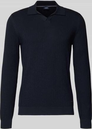 Joop Strickpullover mit Umlegekragen Modell Galdino in Marine, Gr&ouml;&szlig;e XXXL