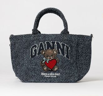 Ganni Borsa Denim Small Bear Tote Ganni in tweed cotone organico