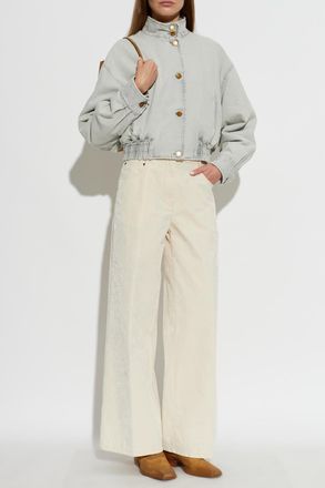 Forte_Forte Forte_forte Velvet Straight-Leg Trousers, Womens, Cream