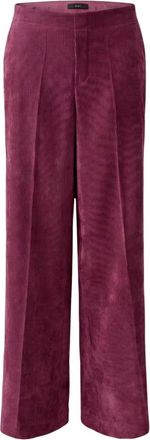 Oui Cordhose Flared Leg - Dames - Wijde Broeken - Rood - XL - Polyester - Broeken