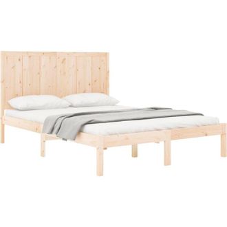 vidaXL Bed Frame without Mattress 135x190 cm Double Solid Wood Pine vidaXL