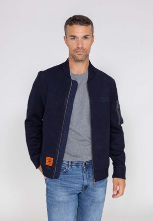 Bombers Original Bomberjacke BOMBERS ORIGINAL Bombers Original Bomberjacke Hays M, Herren, Gr. XL, blau, Obermaterial: 80% Viskose CV. 20% Polyester PES., Jacken Bombe