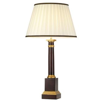 Loops Table Lamp Ivory with Black & Gold trim Shade Oxblood LED E27 60w Bulb