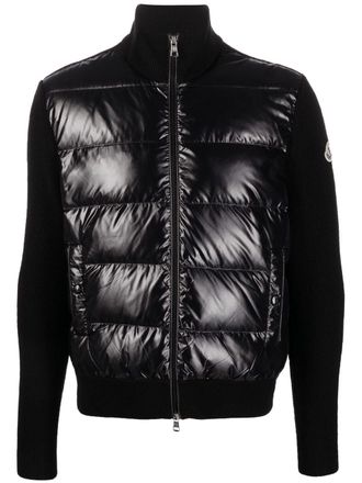 Moncler zip-fastening padded jacket - men - Feather/Polyamide/Polyamide/Virgin Wool/Down - L - Black