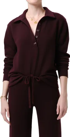 Citizens Of Humanity Johnny Collar Oversize Fleece Sweatshirt in Mahogany Dk Purple at Nordstrom, Size X-Small