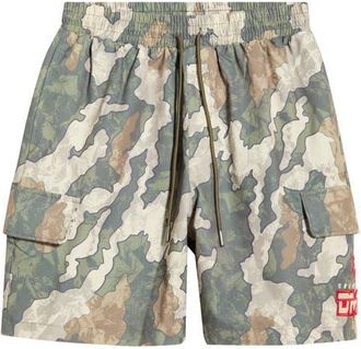 Criminal Damage Camo Nylon Shorts in Green/Red at Nordstrom, Size Xx-Large
