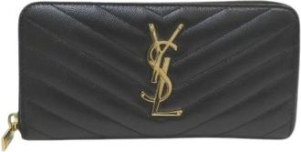 Saint Laurent Pre-owned Wallets, female, Black, Size: ONE SIZE Pre-owned Leather Wallet