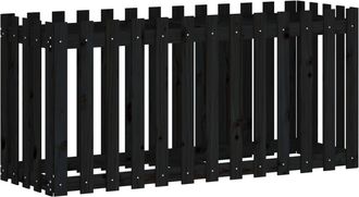 vidaXL Vidaxl - Arriate Elevado Jard&iacute;n Con Valla Madera Pino Negro 150x50x70cm