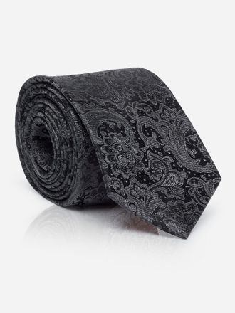 Monti Krawatte MONTI LUAN, Herren, grau (grau mit paisley, muster), Seide, Krawatten Krawatte, aus 100 % Seide - mit edlem Paisley-Muster f&uuml;r festliche Anl&auml;