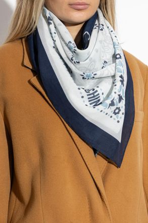 Moschino Scarf With Print, Unisex, Grey