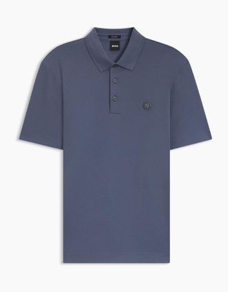 HUGO BOSS Mens BOSS Black C Parris 01 Polo Shirt S1-26 466 Open Blue - Navy - Size: 42