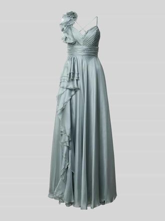 Vera Mont Abendkleid mit Volants und Herz-Ausschnitt in Hellgruen, Gr&ouml;&szlig;e 32