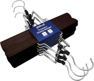 J&V Textiles Set Of 6 Trouser Clamp Hangers