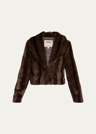 L'agence Davy Faux fur Cropped Jacket