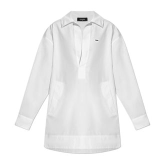 Dsquared2 Short Dresses, female, White, Size: 3XS V-Neck Dress