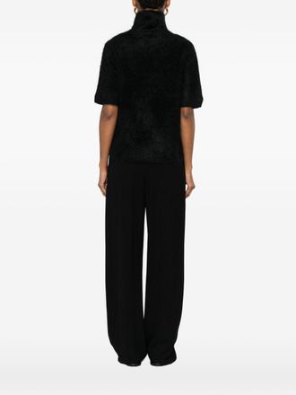 Soft Goat Cashmere Turtleneck Sweater - Black