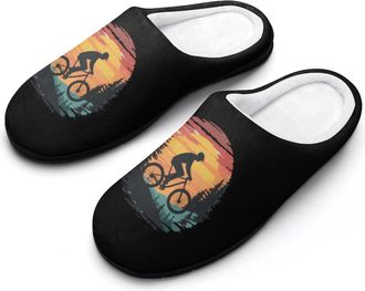 Generic Funny Bike Riding Rider Mens Slippers Comfortable And Non-slip Cotton Slipper Shoe for House