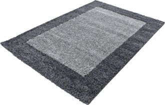Nazar Rugs Alfombra shaggy bicolor para sal&oacute;n Gris-200x290