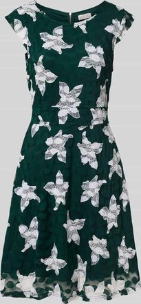 Apricot Knielanges Kleid mit Ausbrenner-Effekt in Dunkelgruen, Gr&ouml;&szlig;e XXL