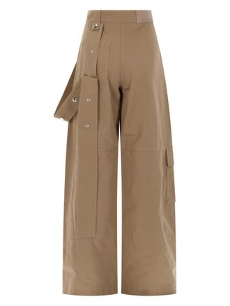 Msgm Straight Cotton Trousers - Beige